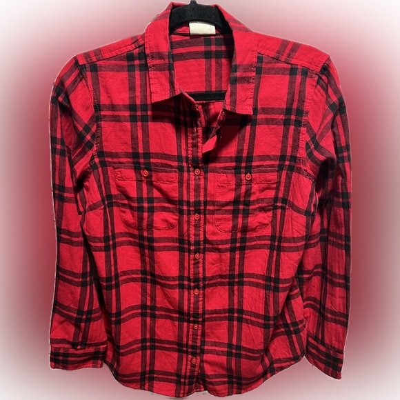 St. John’s Bay, red and black flannel, button-down shirt size medium NWT - Picture 8 of 8